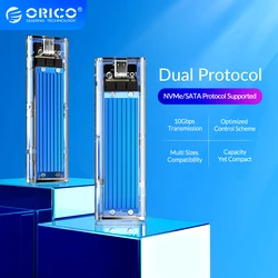 ORICO – boîtier pour disque SSD NVMe NGFF, 10Gbps, usb 3.1, GEN2, double protocole, pour NVME PCIE M Key NGFF SATA B & M Key 