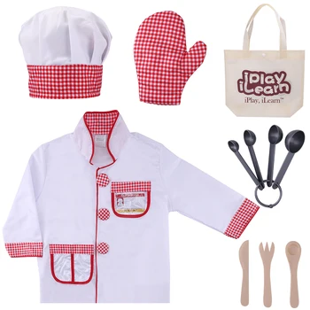 

iPlay, iLearn Chef Role Play Costume, Kids Cooking Dress up Clothes for 3, 4, 5, 6, 7 Year Old Kids