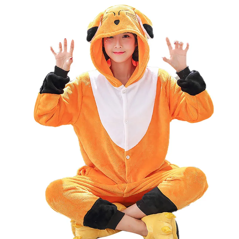 Mono de franela de zorro para mujer y niña, mono de franela, pijama naranja, mono de fiesta de vacaciones, ropa de dormir de dibujos animados, Invierno _ - AliExpress Mobile