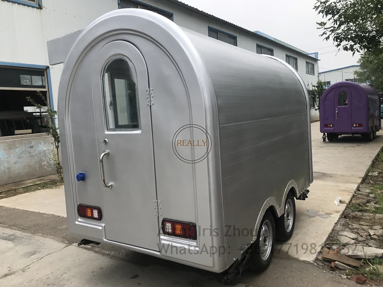 2.8m length 3 water sinks USA standard fast food cart ice cream vending trailer street snack sale with canopy