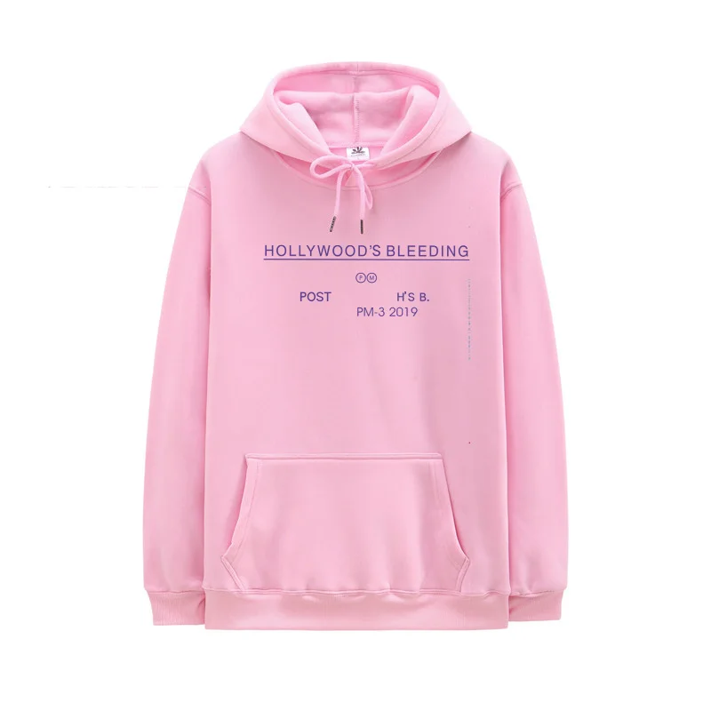 

New Arrivals Hollywood'S Bleeding Hoodie Men Post Malone Hip Hop Hoodies Sweatshirt Letter Print Hooded S-2XL