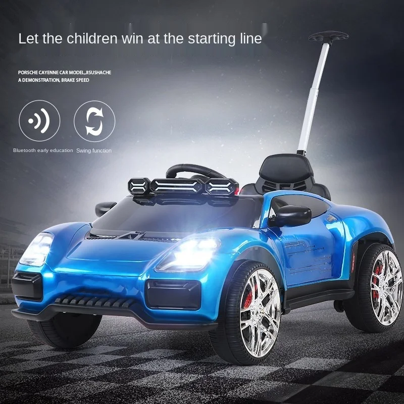 

Children's Electric Car Four-wheel Drive Leather Seat 2.4G Bluetooth Remote Control Music 1-6years Old Kids Ride on Electric Car