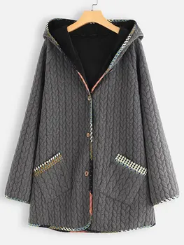 

5XL Women coat and jacket autumn loose large size cotton clothing 2019 new grey coat women top