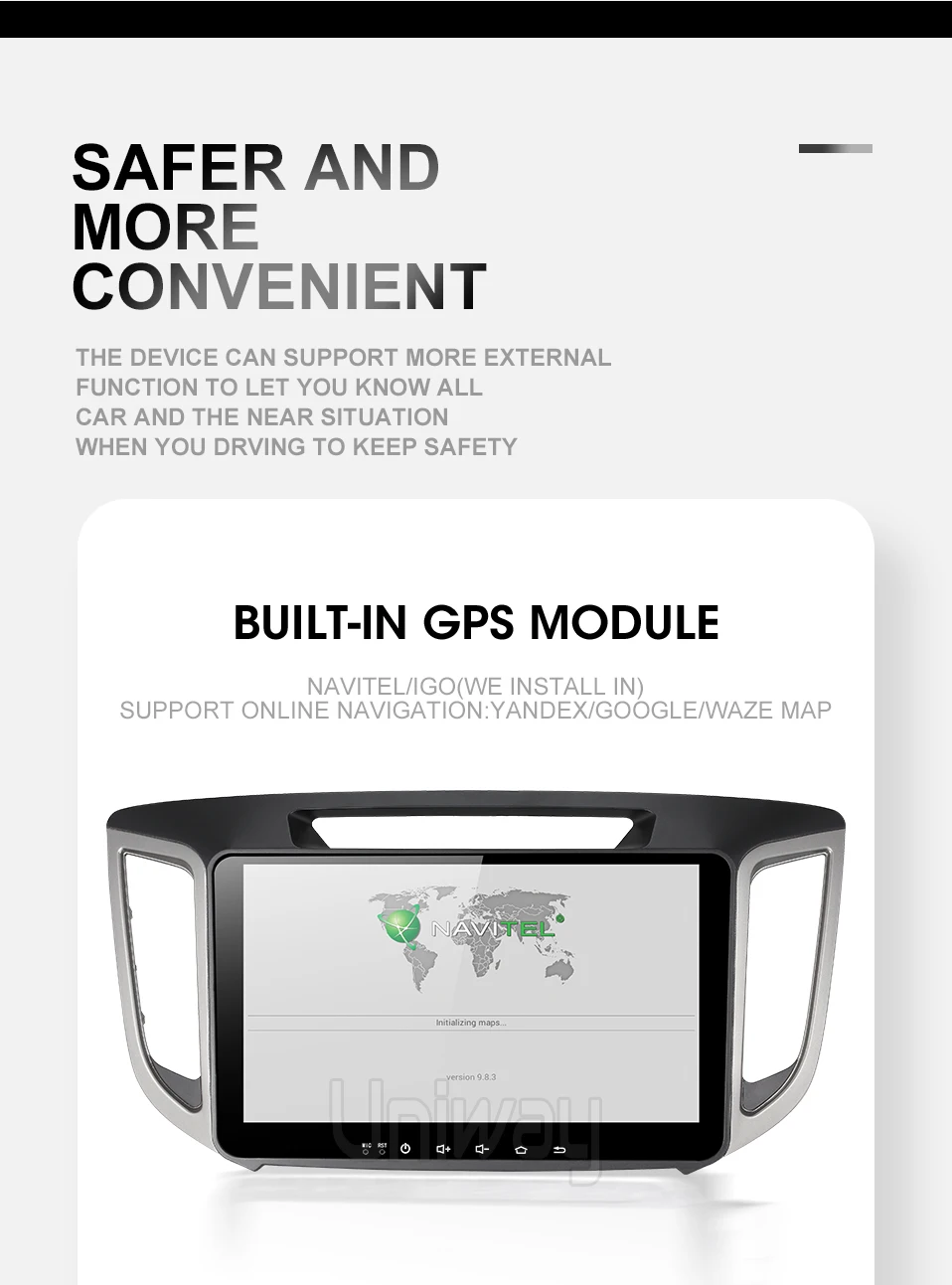 Uniway android 9,0 автомобильный dvd для hyundai creta ix25 автомобильный Радио плеер gps навигация автомобильный стерео видео аудио плеер