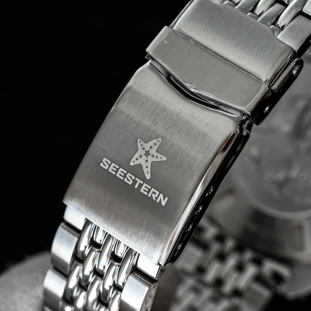 SEESTERN-Reloj de pulsera luminoso para hombre, accesorio de pulsera con giro de 200m y fecha automática, con cristal de zafiro mecánico Retro SUB300T 5