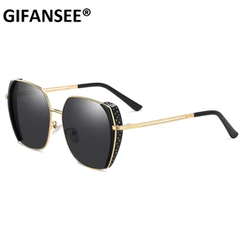 

GIFANSEE Polarized Ladies Sunglasses Women Gradient Lens Round Sun glasses Square Luxury Brand oculos lunette de soleil femme UV