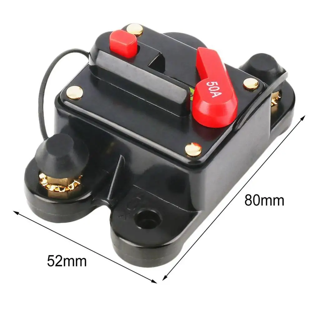 50A 60A 80A 100A 125A 150A 200A 300A Optional Car Audio Amplifier Inline Circuit Breaker Fuse Waterproof For 12V Protection circuit breaker car fuses kit
