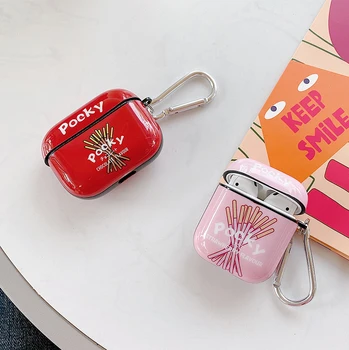 

Popular food Snacks pocky case For AirPods 1 2 charging box Soft silicone Wireless bluetooth headphone cover for airpods pro 3