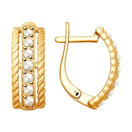 Серьги SOKOLOV из серебра с жемчугом Swarovski