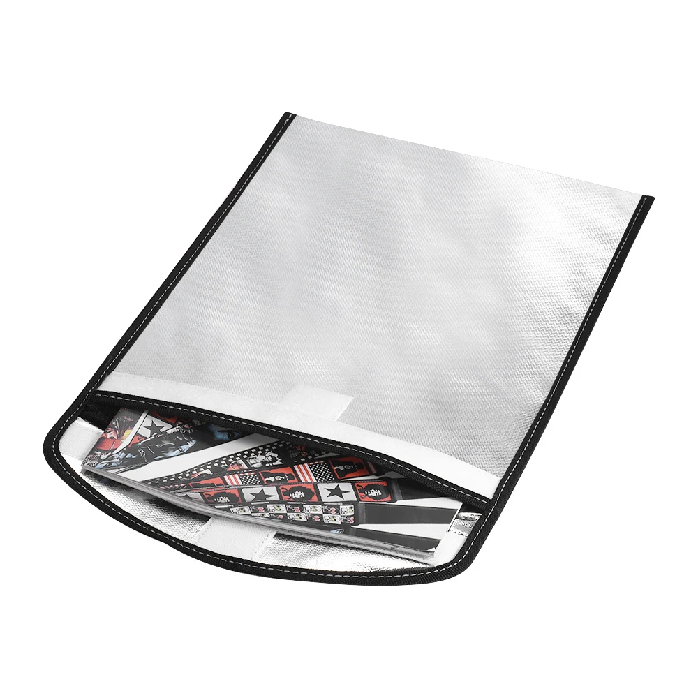Fireproof Document File Bag Money Pouch Passport Valuables Account Book Holder Safe Storage for Home Office
