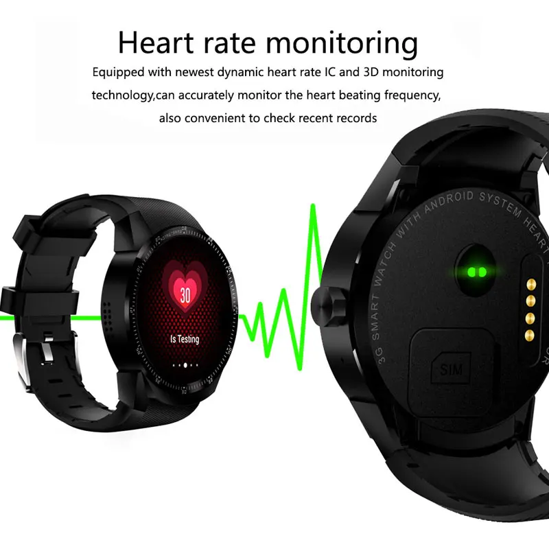 K98H Android 3G Smart Watch Phone 1.3 inch MTK6572A GPS Smart Watch Men Heart Rate Monitor Bluetooth Smartwatch Waterproof