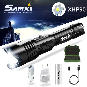 

2020 Quad-Core P90.2 Super High Power Rechargeable Led Flashlight With Waterproof Smart Chip USB Charger By 26650 Tactical flash