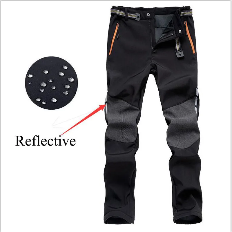 Reflective Summer Hiking Pants Men Lightweight Breathable Quick Dry Outdoor Mountain Climbing Trekking Male Trousers with Belt