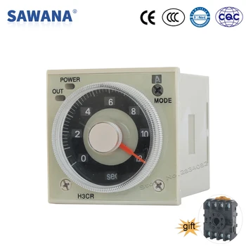 

50/60Hz Time relay timer relay SPDT 100V-240VAC 24V 380V 220V 0.05S-300H H3CR-A8 8 pins RELAY with base Mode A Timming Relays