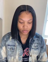 BAISI-peluca Bob brasileña con encaje frontal para mujer, pelucas de cabello humano 4x4 con cierre de encaje, peluca recta, peluca con malla frontal, malla con división Bob