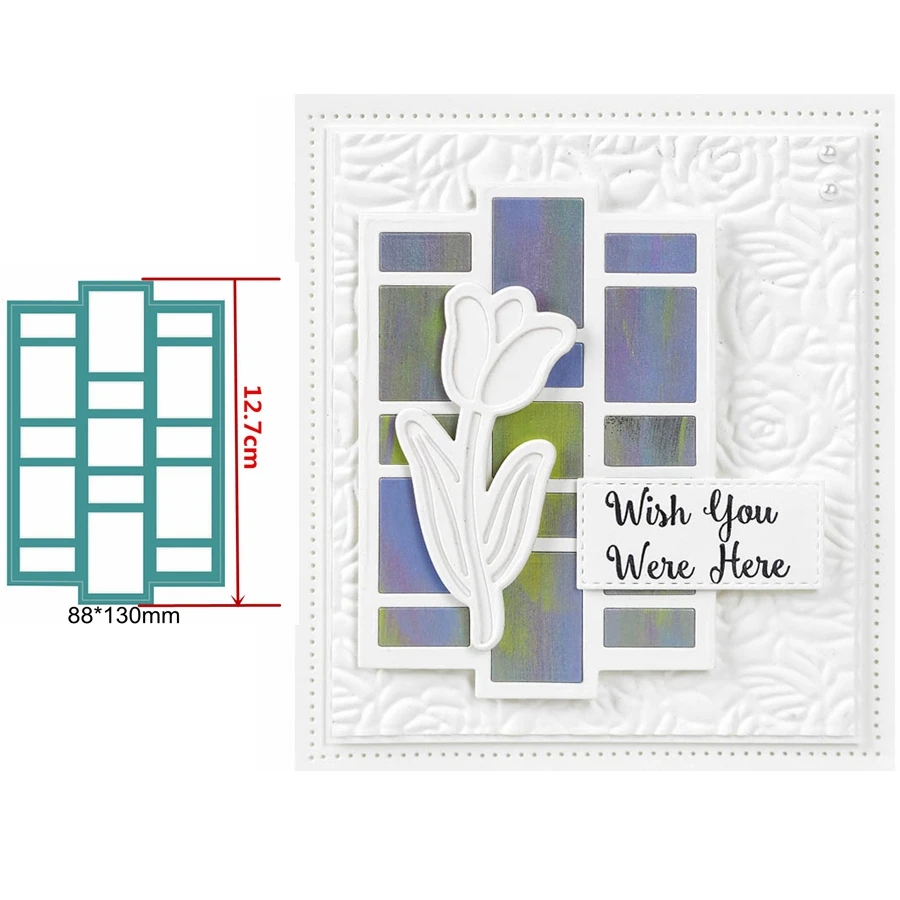 

Creative Layered Rectangle Background Decorative Frame Metal Cutting Dies For DIY Scrapbooking Paper Cards Crafts New Die Cuts
