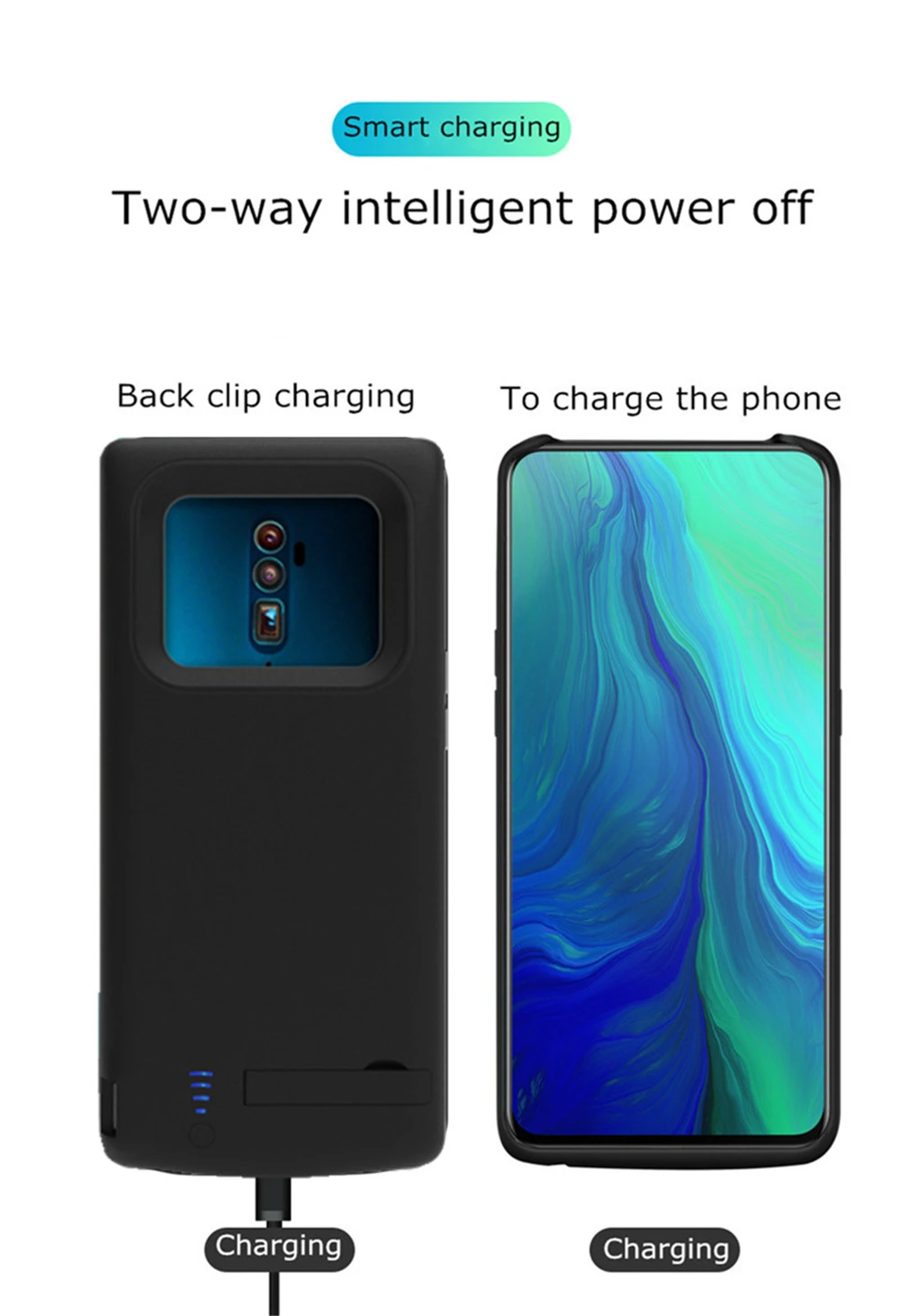 5000 мАч запасной внешний аккумулятор чехол для OPPO Reno 10X power Case расширенное зарядное устройство для аккумулятора чехол power Bank чехол для телефона