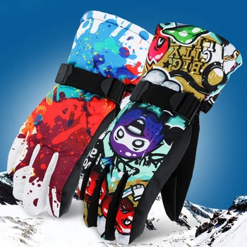 

Winter -30 Thicken Ski Gloves Men Women Children Windproof Waterproof Mittens Adjustable Cycling Climbing Snowboard Snow Gloves