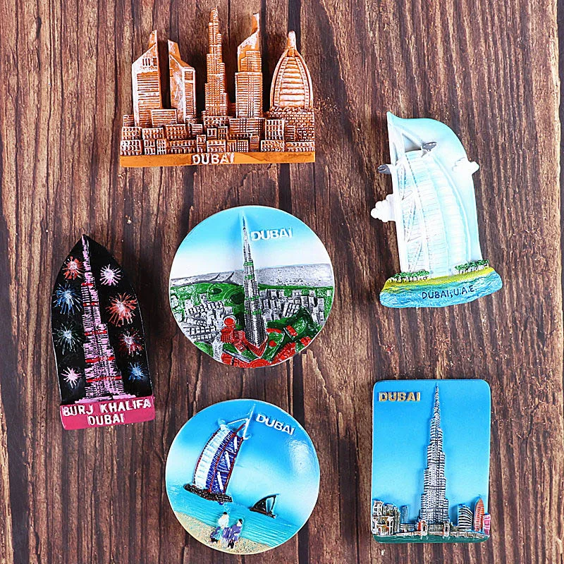World Tourism Souvenirs Refrigerator Magnets Stickers Egyptian Pyramid India Dubai Israel Bali Kuwait Gifts