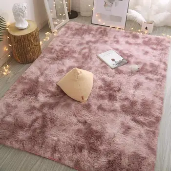 

40x60CM Tie-Dyed Plush Room Thick Carpet Room Plush Floor Carpet Window Bedside Home Decor Carpet Soft