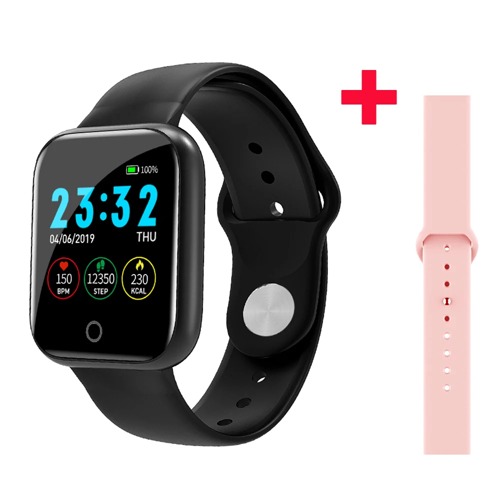 Спортивные Смарт-часы с сердечным ритмом и кровяным давлением, фитнес-браслет Trakcer, мужские и женские Смарт-часы для Apple iPhone, Android, Xiaomi Phone - Цвет: black pink