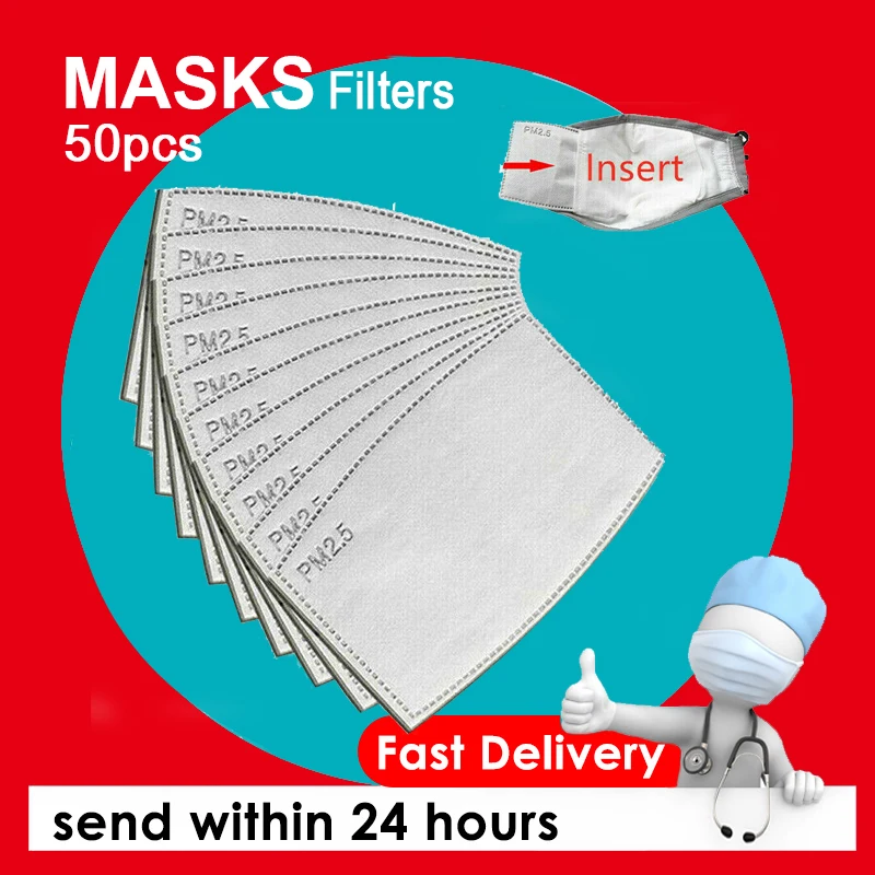 

100/20 PCS PM2.5 Mask Filter Pad Anti Haze Mouth Masks Anti Dust Activated Carbon Paper Filter For N95 Mask Health Care Gaske