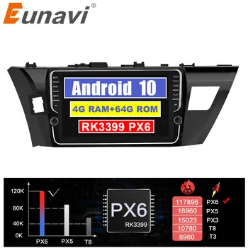 

Eunavi 4G+64G Octa 8 core car radio for Toyota Corolla E180 2013-2016 multimedia car gps navigation PX6 WIFI android 10 no dvd