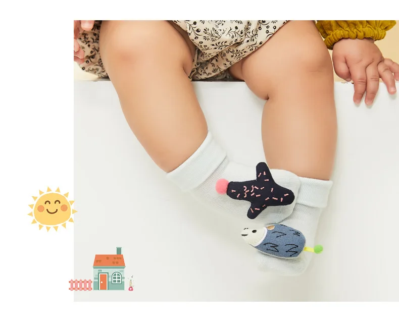 Oeak/Новинка года; Детские носки с рисунками животных; хлопковые носки-тапочки для малышей; носки для маленьких мальчиков и девочек; сезон осень-зима