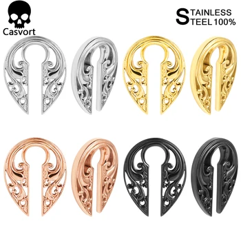 

Casvort 2pcs New Arrival Ear Plug Tunnel Fashion Ear Hangers Ear Weights 316L Stainless Steel body Jewelry Piercing Ear Gauges
