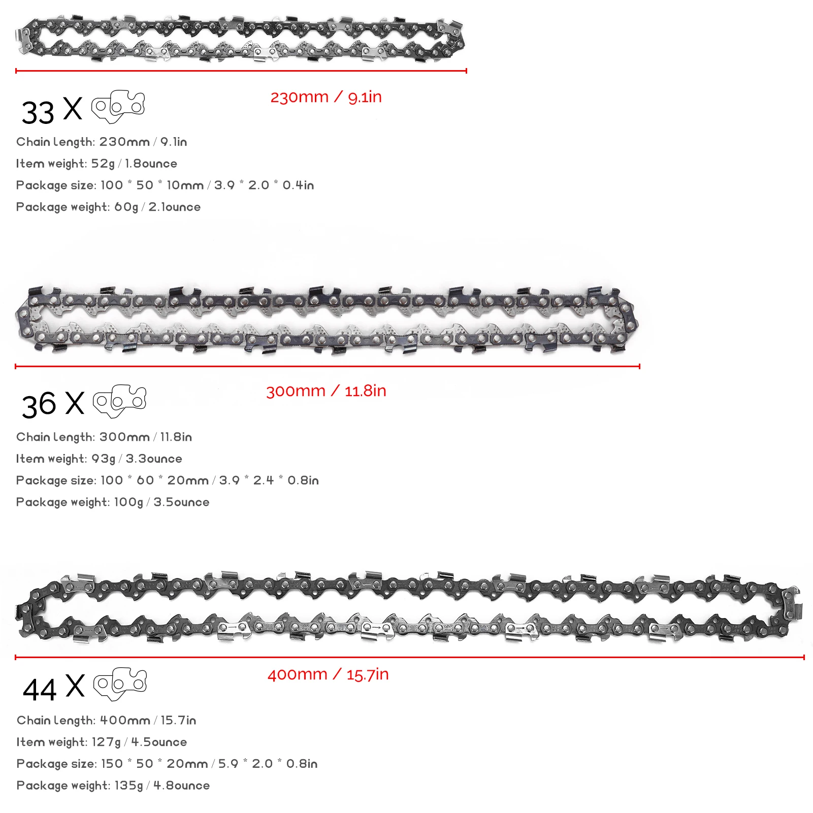 Electric Saw Blade Mini Steel Chainsaw Chains Electric Power Tool Saw Accessory Replacement Wood Cutting Size 6 8 11.5 Inch 5