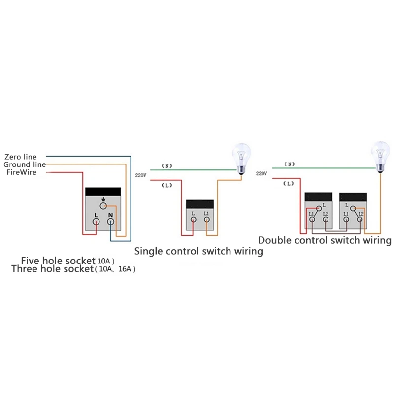 

1 Gang 1 Way Wall Socket Light Switch Acrylic Panel Push Button With LED Indicator
