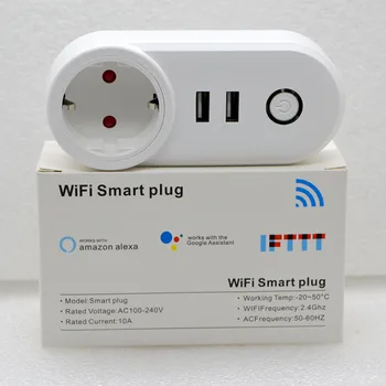 

4PCS New Smart Socket AC100 ~ 240V 10A With WiFi Remote Control With USB EU, UK, US Standards Plug Wholesale Free Shipping