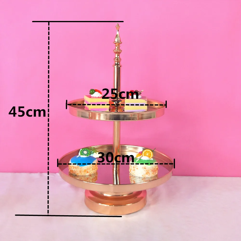 Tobs зеркальная подставка для торта башня с гальваническим покрытием Серебряное свадебное украшение 2 и 3 уровня дисплей для кекса золотая металлическая подставка для кекса - Цвет: 2tier gold