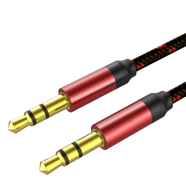 3.5mm Jack Audio Cable Jack 3.5 mm Male to Male Audio Aux Cable For Samsung S10 Car Headphone Speaker Wire Line Aux CordSpeaker Red
