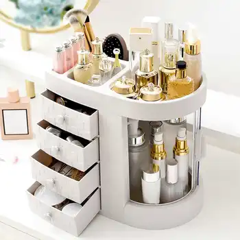 

Rotatable Desktop Dressing Lipstick Makeup Organizer Storage Box Large Capacity Drawer Case Cosmetics Storage Box Rack Gifts