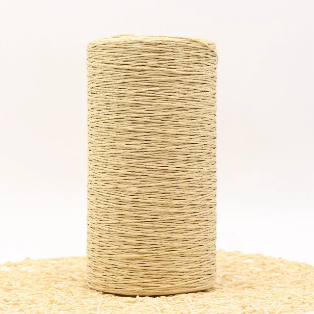 khaki 500 г/лот летняя пряжа для соломенной шляпки корзина окрашенные соломенные из пальмового волокна нить пряжа для вязания крючком для ручной работы поставщик - Цвет: khaki