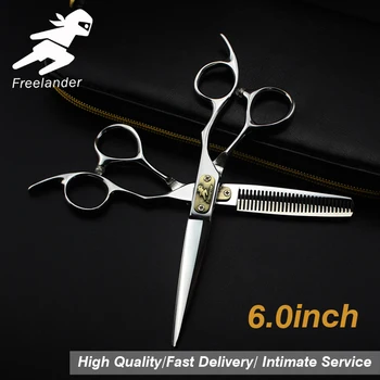 

6.0inch hairdressing set Pet scissors Japan 440C Sharp Quick-cut hair scissors with advanced screws Adjustable