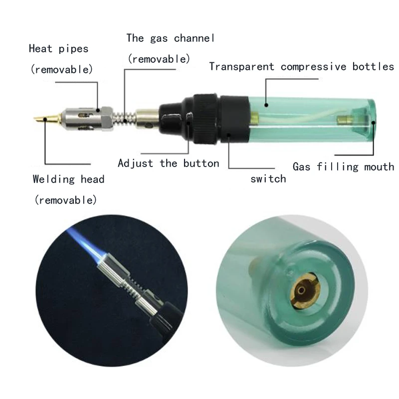 LAMEZIA Portable Gas Iron Pen Type Gas Iron Inflation Form Gas Iron Soldering Iron Burner Welding Hot Flame Tool