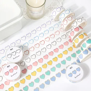 

8PCS/LOT Sweet Heart Coloful Design Masking Tapes Set 15mm*3M Free Shipping