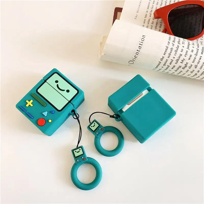 

Silicone Protective Case Game Console Pattern Cover with Lanyard for Airpods 1/2