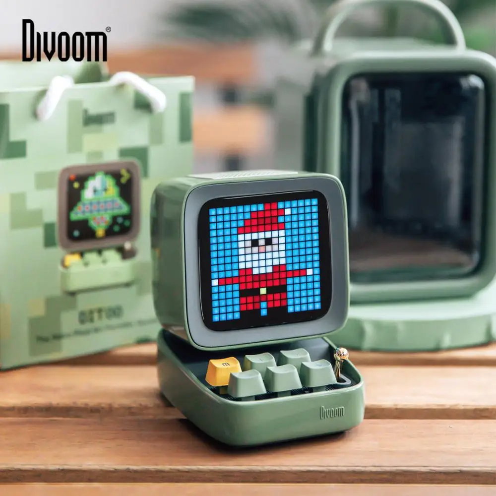  Divoom Ditoo Retro Pixel art Bluetooth Portable Speaker Alarm Clock DIY LED Screen By APP Electroni