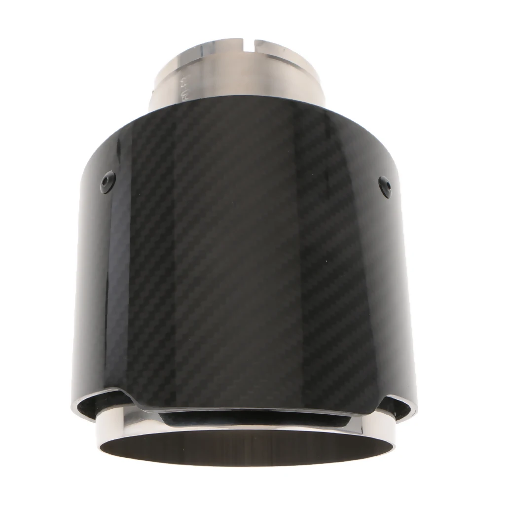 Carbon Fiber 63/114mm Car SUV Exhaust End Tips Tail Muffler Pipe Silencer