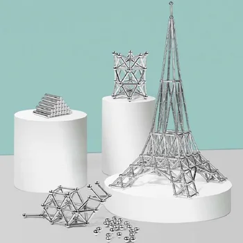 

Magnets Cube Magic Building Blocks Construction toys for Children Educational Bucky Magnetic Sticks Steel Balls Set Puzzle Toys