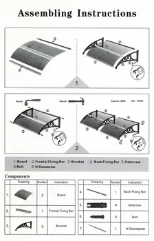 

1PC DIY Doors And Windows Awning Polycarbonate Environmental Rain Umbrella Outdoor Sunshade Terrace Cover HWC