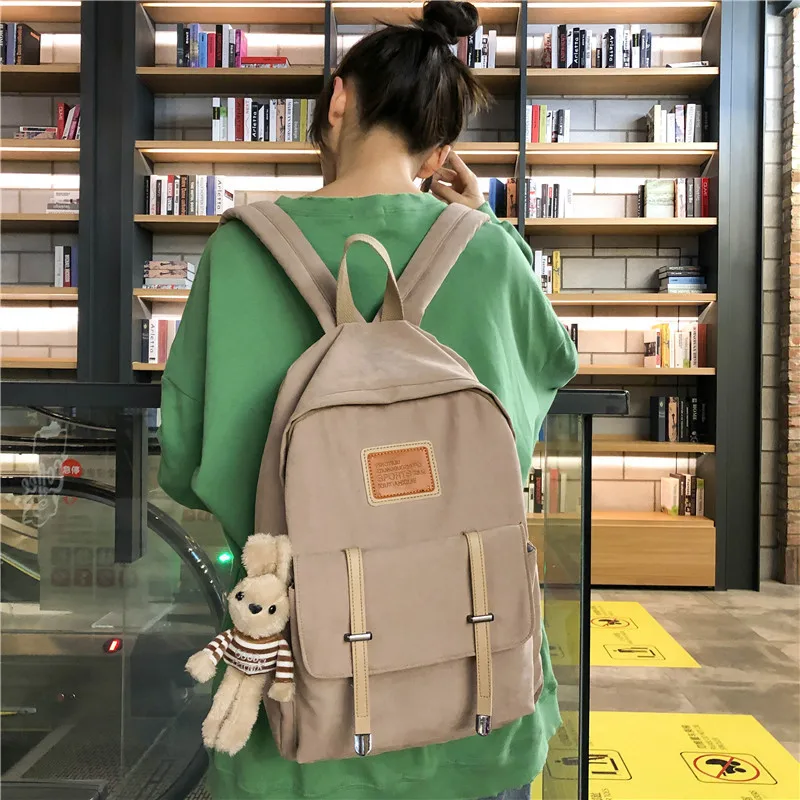 

2020 new female Korean version of high school simple and stylish backpack tide wild college student backpack