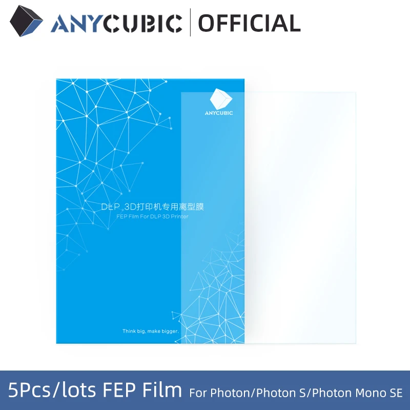 ANYCUBIC 5 шт./лот FEP пленка для Photon/Photon S/Photon Mono SE УФ Смола SLA/LCD аксессуары 3D принтера