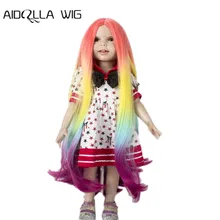Aidolla кукла парик для 18 дюймов американская кукла Радуга длинные кудрявые термостойкие куклы парики для 18 дюймов куклы волосы для кукол