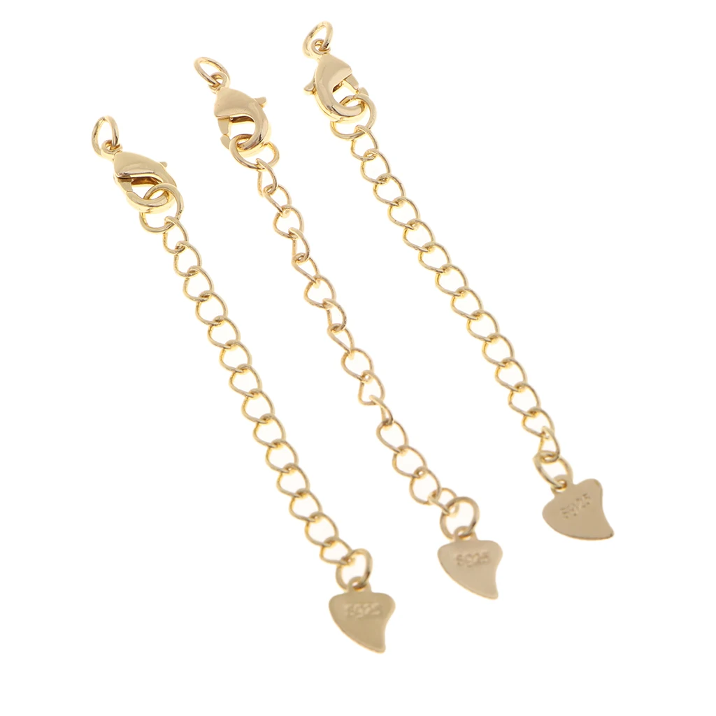 3Pcs Chain Extender Jewelry Necklace Lobster Clasps and Closures for Necklace Bracelet Jewelry Making Supplies