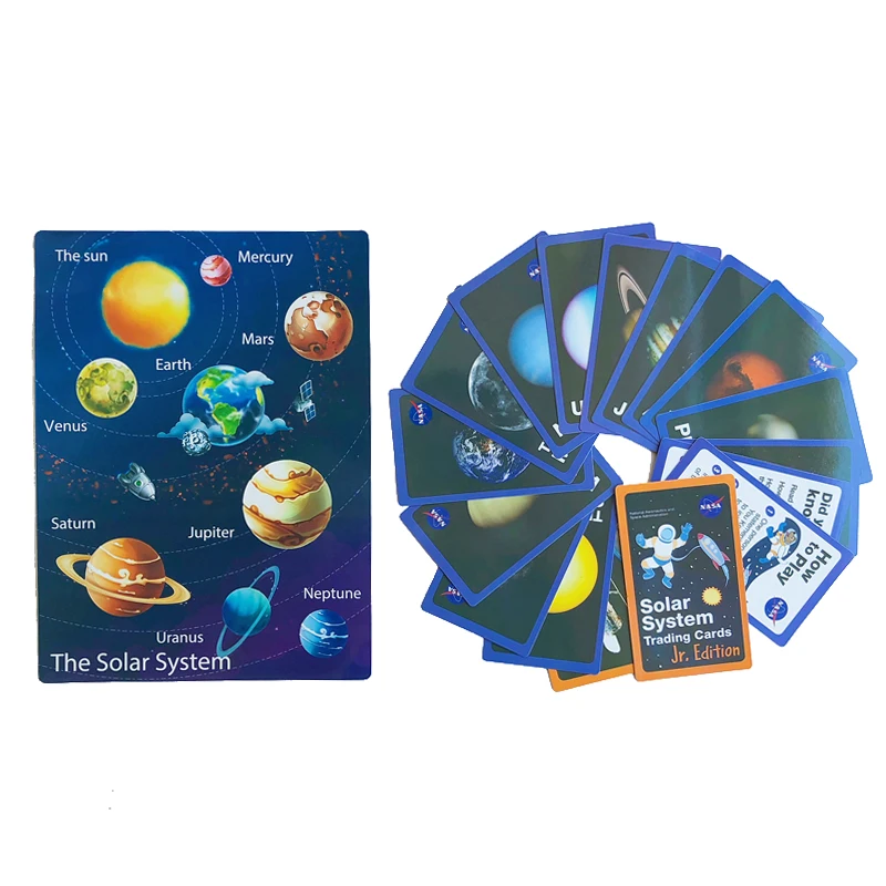 Space Solar System Star English Learning Word Card Montessori Early Educational Toys Children Game Pocket Card Kids Flash Cards 8