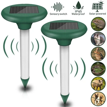 

2Pcs Fashion Waterproof Garden Ultrasonic Solar Mole Snake Mouse Repeller Pest Control Tools Garden Yard Repeller